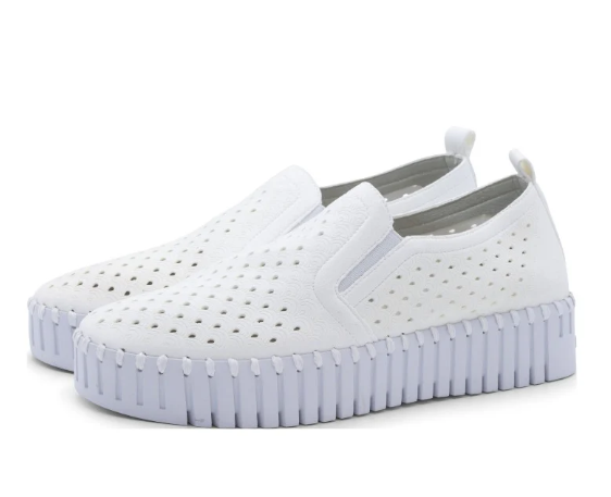 Tulip Platform Slip On - White