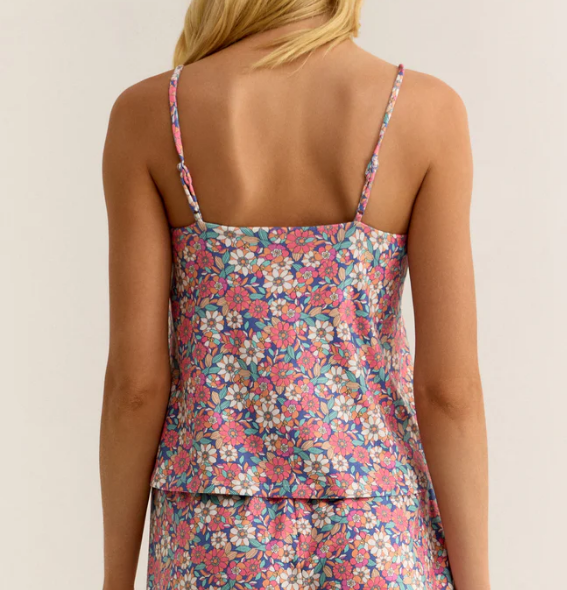 Tropic Floral Tank - Baja Blue - Xs