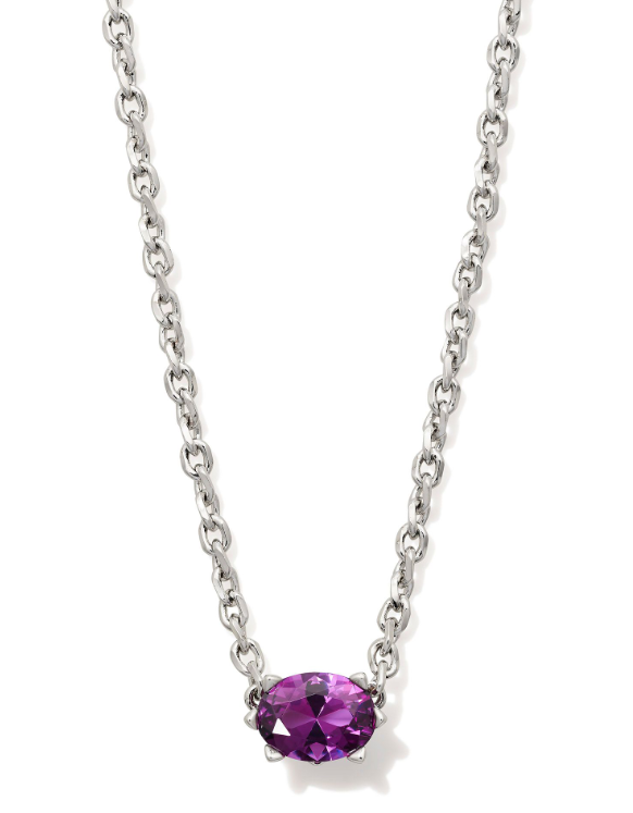 Cailin Crystal Pendant Necklace Silver Purple Crystal