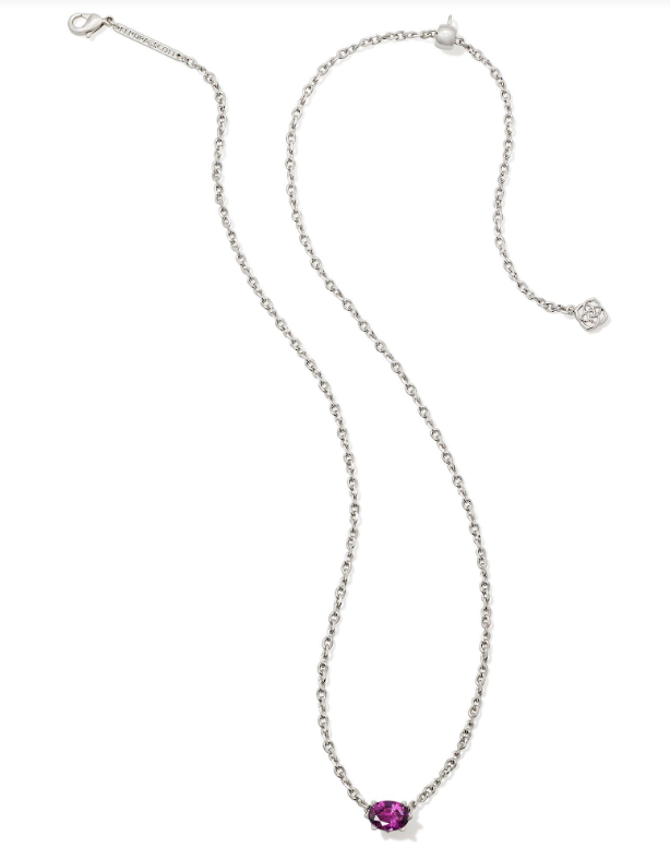 Cailin Crystal Pendant Necklace Silver Purple Crystal