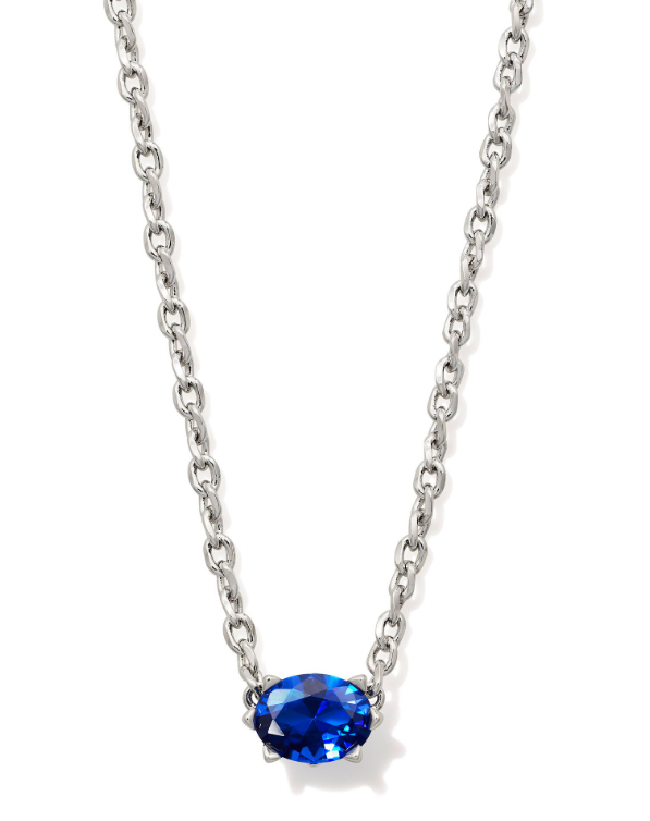 Cailin Crystal Pendant Necklace Silver Blue Crystal
