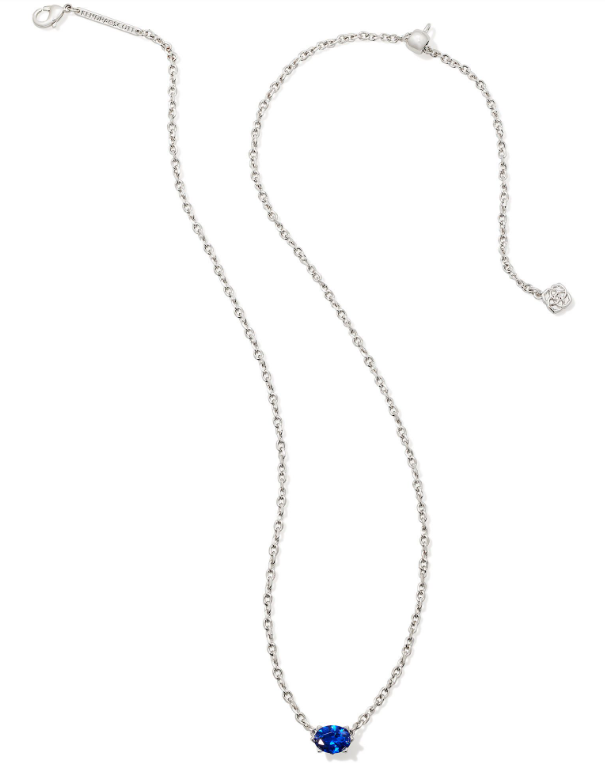 Cailin Crystal Pendant Necklace Silver Blue Crystal