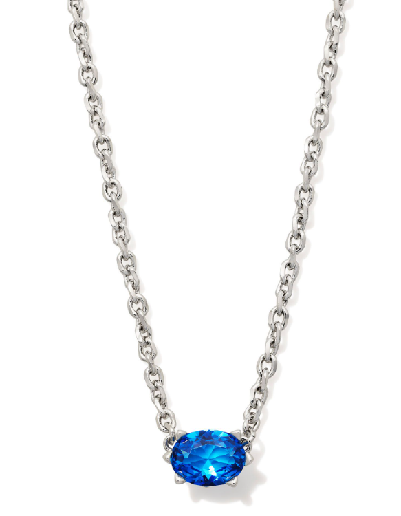 Cailin Crystal Pendant Necklace Silver Blue Violet Crystal