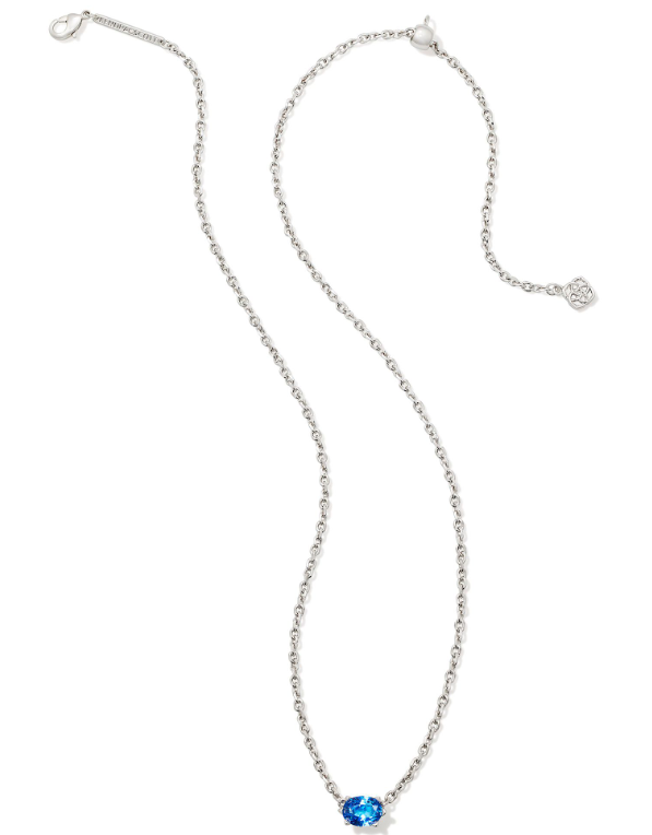 Cailin Crystal Pendant Necklace Silver Blue Violet Crystal