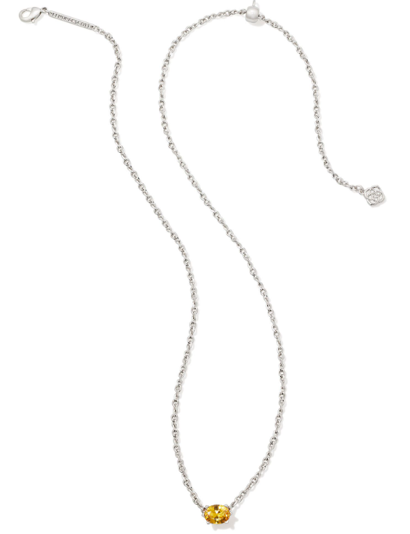 Cailin Crystal Pendant Necklace Silver Golden Yellow Crystal