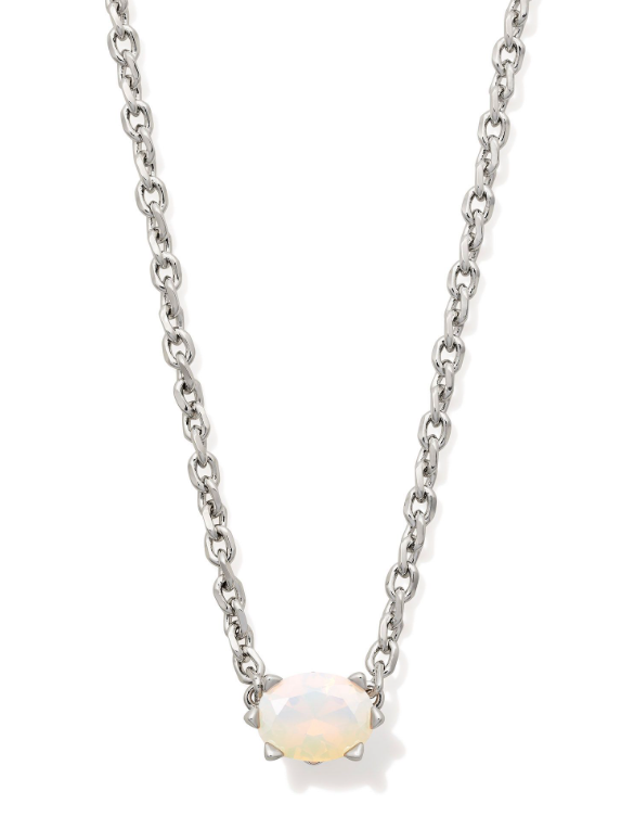 Cailin Crystal Pendant Necklace Silver Champagne Opal Crystal