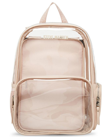 Sm Clear Back Pack W/Tech Pouch - Nude
