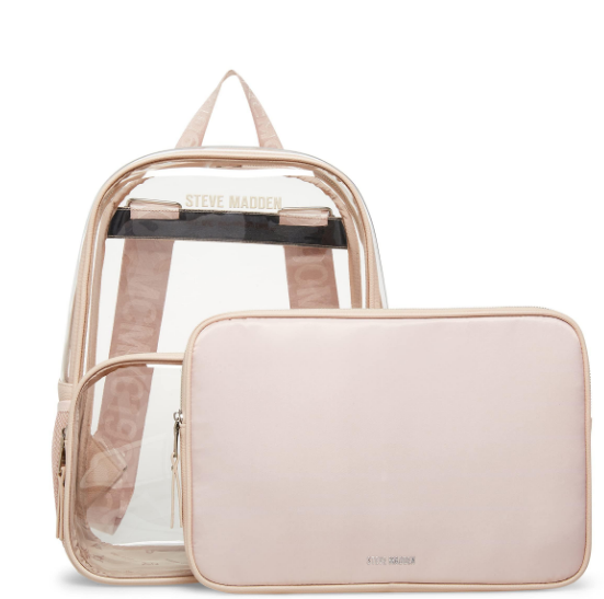 Sm Clear Back Pack W/Tech Pouch - Nude