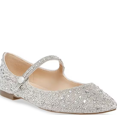 Tess Rhinestone Flat - Silver - 6