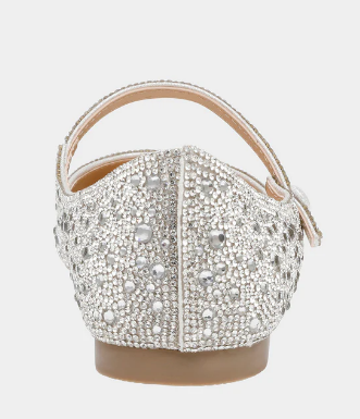 Tess Rhinestone Flat - Silver