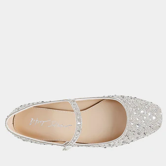 Tess Rhinestone Flat - Silver - 6
