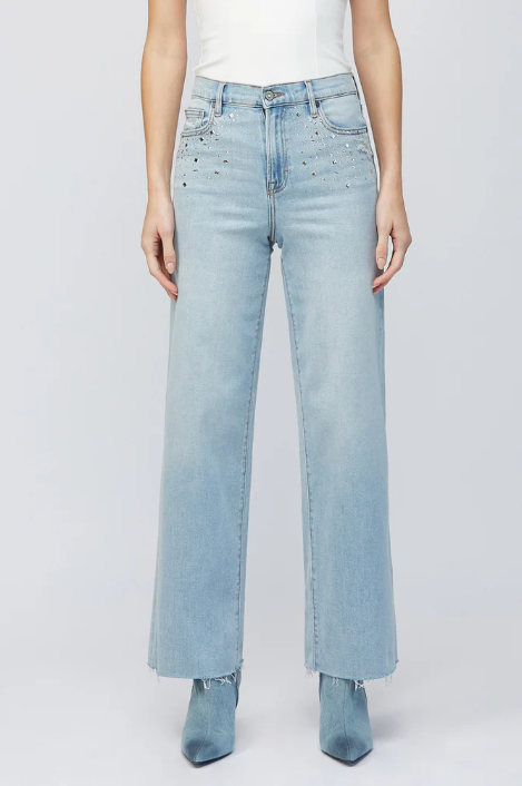Logan Light Wash Studded Hotfix Dad Jean - 25