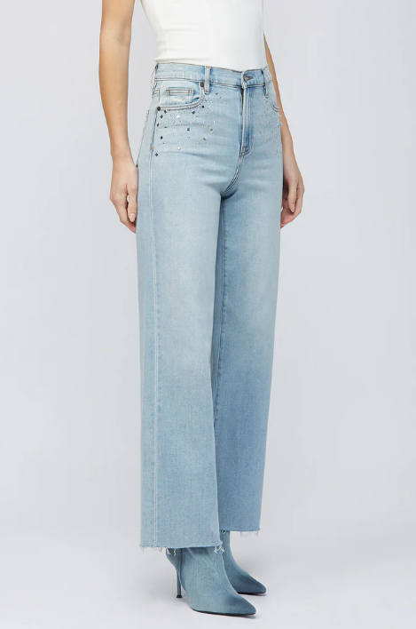 Logan Light Wash Studded Hotfix Dad Jean - 25