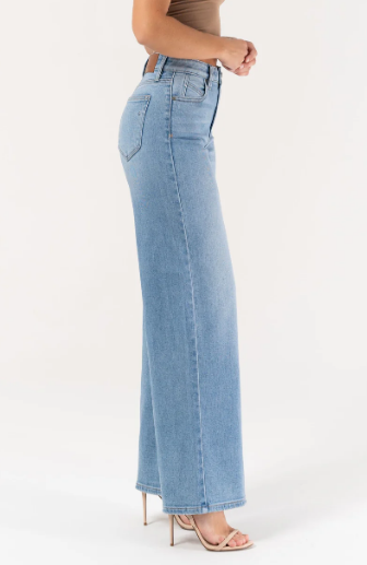 Nori Med. Blue High Waist Wide Leg Pant - 24