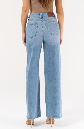 Nori Med. Blue High Waist Wide Leg Pant