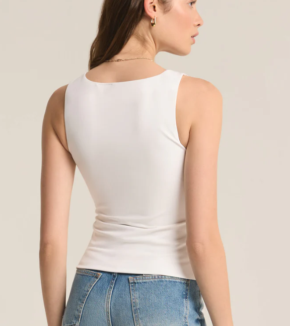 Avala V-Neck So Smooth Top - White - Xs