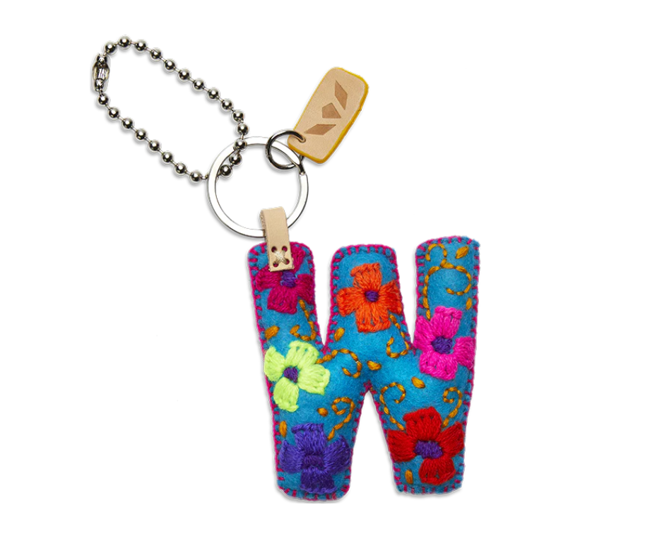 W Turquoise Felt Charm