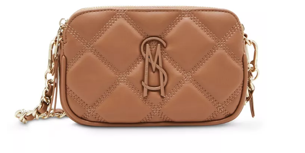 Daisy Quilted Crossbody- Cognac