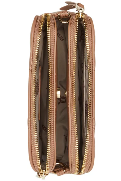 Daisy Quilted Crossbody- Cognac