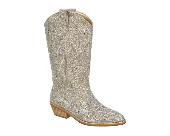 Redford Rhinestone Western Boot- Gold - 6