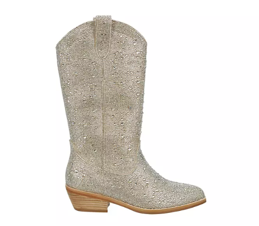 Redford Rhinestone Western Boot- Gold