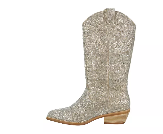 Redford Rhinestone Western Boot- Gold
