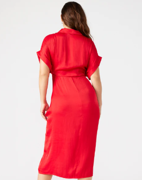 Tori Tie Front Dress- Red - 0