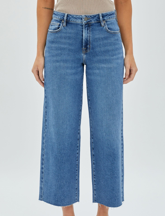 Nori Med Dark High Waist Crop Wide Pant - 26