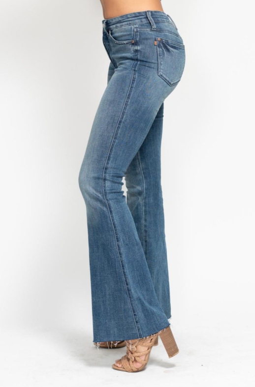 Mr Tummy Control Vintage Wash Cut Hem Flare