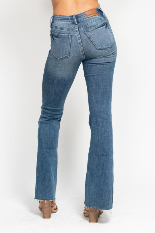 Mr Tummy Control Vintage Wash Cut Hem Flare