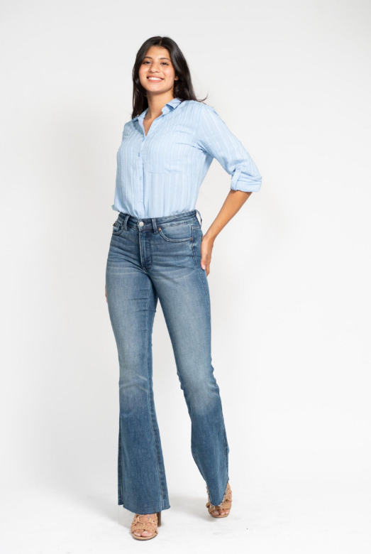 Mr Tummy Control Vintage Wash Cut Hem Flare - 0 (24)