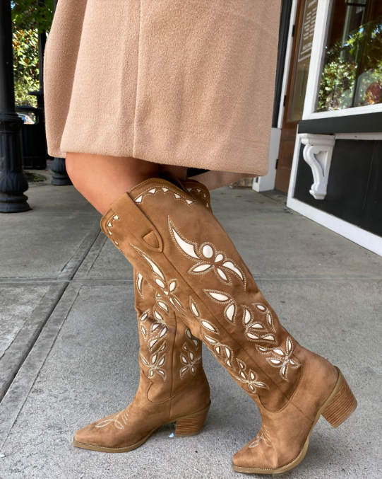 Della Suede Boot- Dark Tan - 8