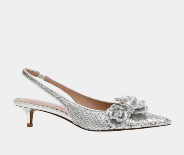 Aurorra Kitten Heel -Silver