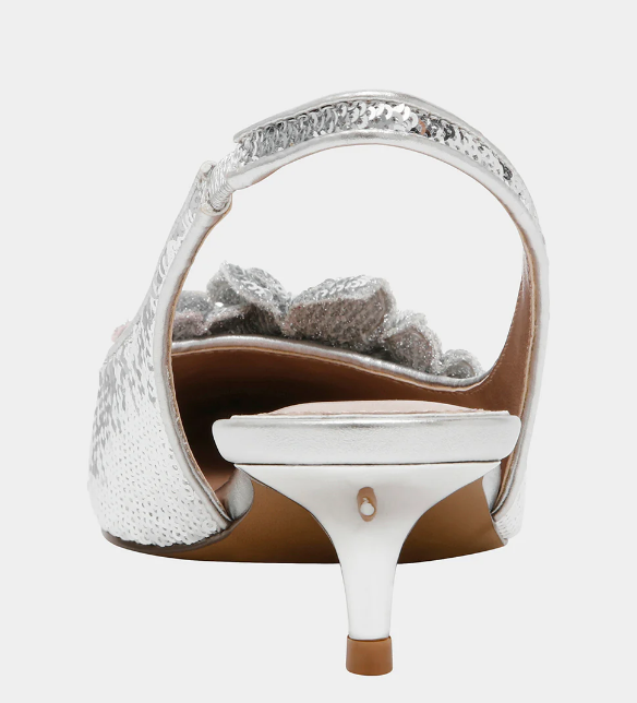 Aurorra Kitten Heel -Silver - 6