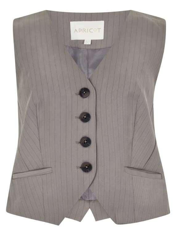 Jill Pinstripe Vest- Grey