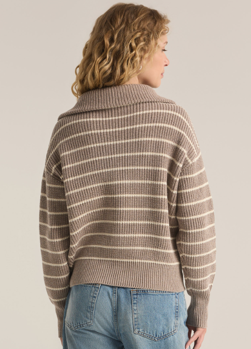 Villa Half Zip Sweater Heather - Taupe