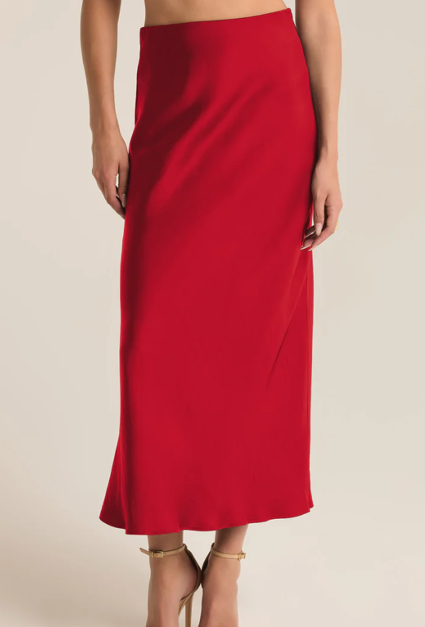 Europa Poly Sheen Skirt - Haute Red - Sm