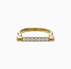 Rectangle Diamond Ring - Gold - 8