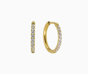 Diamond Hoops 18mm - Gold