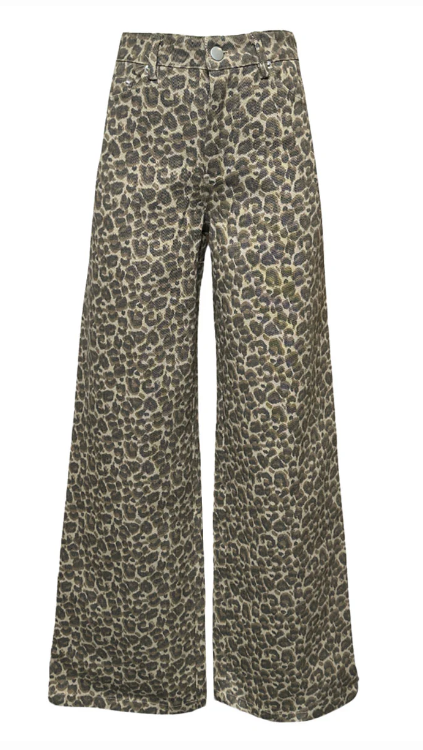 Koko Wide Leg Leopard Pants - L