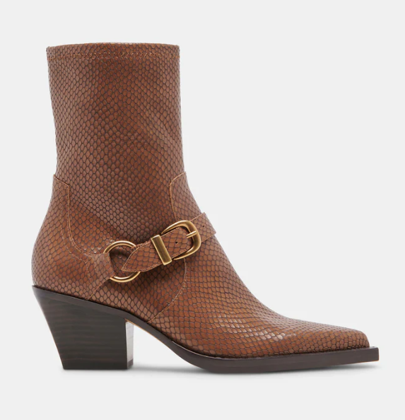 Rave Saddle Embossed Bootie - 8