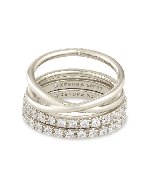 Livy Ring Set Of 3 Rhodium Metal 5
