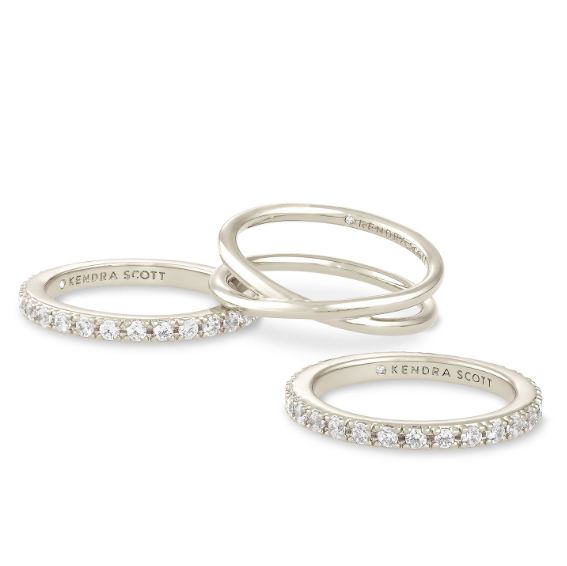 Livy Ring Set Of 3 Rhodium Metal 5