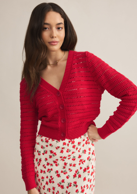 Romance Cardigan- Cherry - M