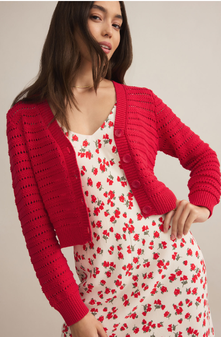 Romance Cardigan- Cherry