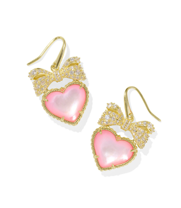 Haisley Heart Drop Ear Gold Blush Ivory Mop
