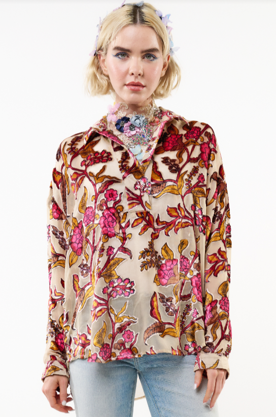 Holiday Jewels Blouse- Ivory