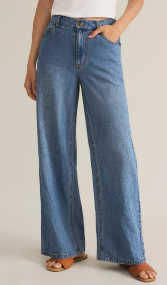 Mia Wide Leg Loose Pant - Worn Indigo - 29