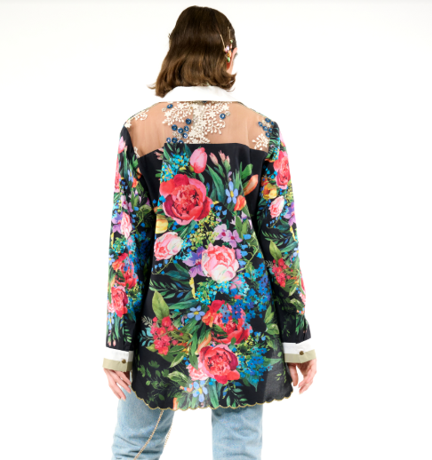 Zinnia Shirt- Black Floral