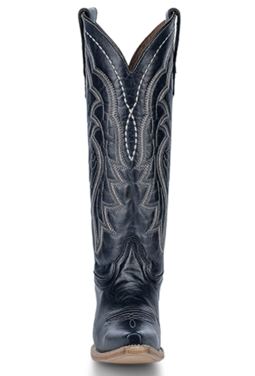 Ld Blue Embroidery Snip Toe Boot - 7
